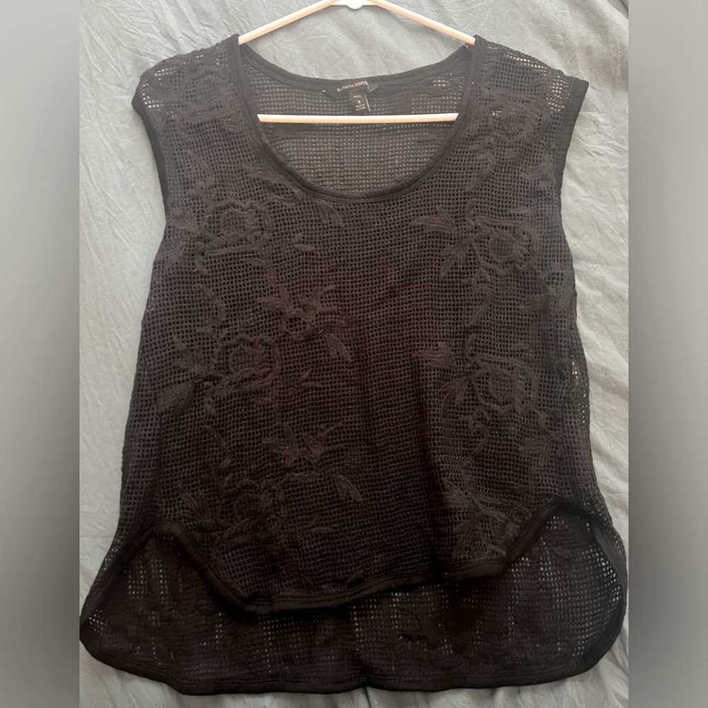Banana Rep | Rosary Black Cage Top size small